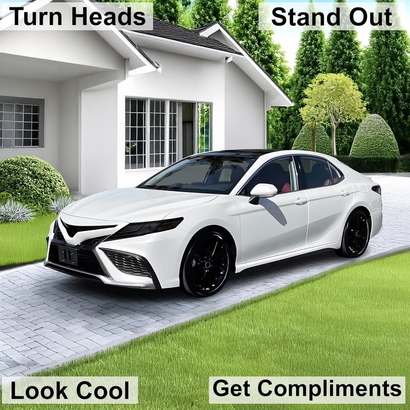 BOGAR TECH DESIGNS - Complete Full Taillight and Amber Delete Headlight Precut Overlay Tint Kit with Tools Compatible with Toyota Camry 2018-2024, Dark (Full Front Kit, Dark Smoke) - Image 2